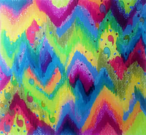 ... Colorful Bright Cheerful Fine Art Chevron Pattern Ikat Quote Modern