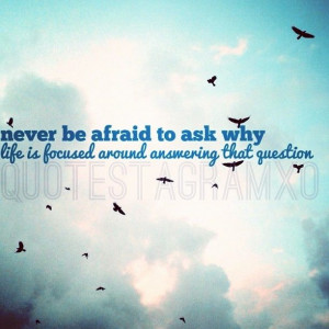 Never be afraid to ask why