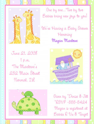 Shop our Store > Noah's Ark Animals Baby Shower Invitations