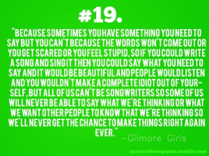 why I love Taylor Swift. And the fact that this is from gilmore girls ...