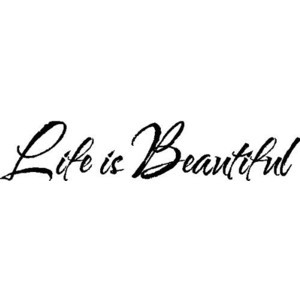 ... SIGNS Life Is Beautiful Wall Quotes Lettering Words Removable Wall Art