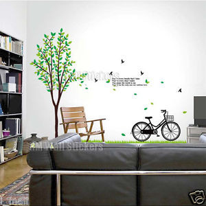 180-CM-TALL-TREE-BIKE-Wall-Art-Decal-Quote-You-mean-the-world-to-me