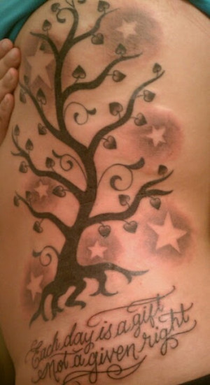 The tree of life is a form of love for the family (heart leaf),