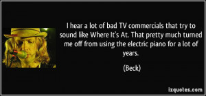 hear a lot of bad TV commercials that try to sound like Where It's ...