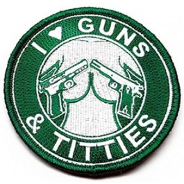 Love Guns and Titties Patches | Green and White