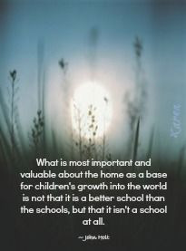 ... parents who are considering the homeschool lifestyle. John Holt Quote