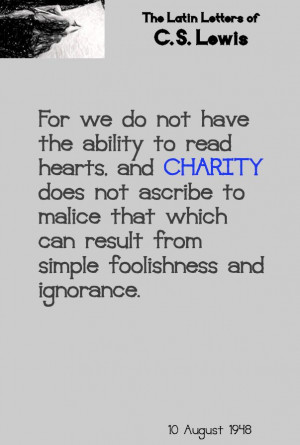 Lewis quote from The Latin Letters on charity toward others.