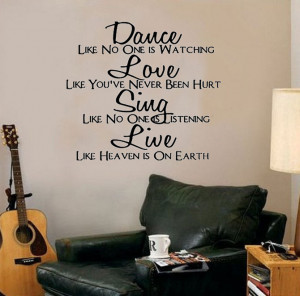 Dance Love Sing Live-Art Inspiration wall sticker decal decor quote ...