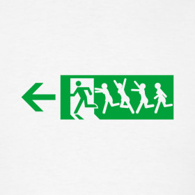 Design ~ Funny exit sign parody t shirt