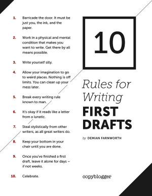 Image of 10 Rules for Writing a First Drafts Poster