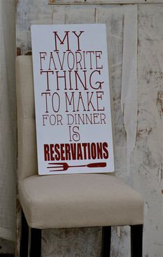 kitchen sign wood funny quotes hand painted decor cooking reservations ...