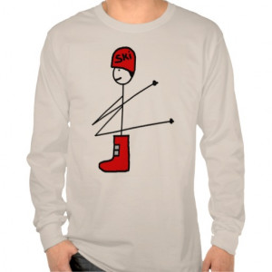 Stick Figure Ski Shirt Water Skiing Stickers