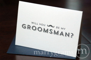 Cards, Best Man, Ring Bearer, Usher w Mustache -Ask Groomsmen to Your ...