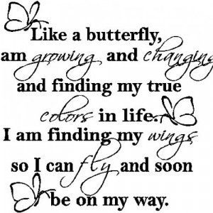 Like a butterfly...Wall Decals Stickers Words Quotes Lettering