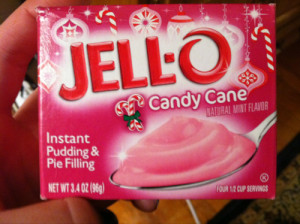 Jello candy cane
