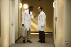 Still of Malcolm Barrett and Jonathan Slavin in Better Off Ted (2009)