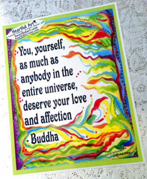 YOU YOURSELF DESERVE Buddha Inspirational Quote Motivational Print ...