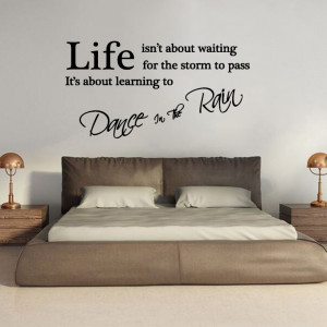 20 Pcs 350*750mm Fashion Quote Dance In The Rain Letters Wall Sticker ...