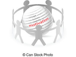 people and motivate - Illustration of paper people around...