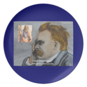Nietzsche “Plato=Bore” Quote Designer Dinnerware P Plate