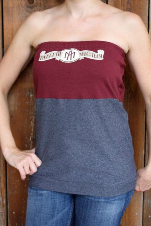 Texas A&M Aggie strapless top by Jill be Nimble on etsy, size small.