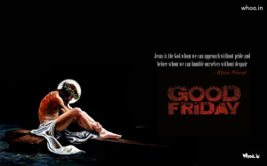 ... Good Friday,Good Friday Quote in Black Background With Jesus on Cross
