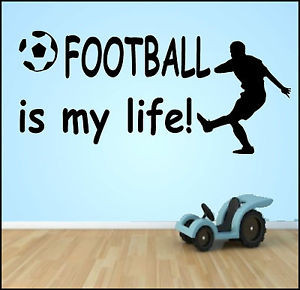 FOOTBALL-IS-MY-LIFE-WALL-ART-QUOTE-STICKER-GRAPHIC-BOYS-BEDROOM-COMIC
