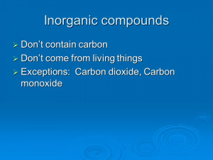 Organic vs Inorganic Compounds