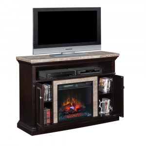 Black Electric Fireplace Media Console