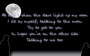 Talking To The Moon - Bruno Mars Song Lyric Quote in Text Image