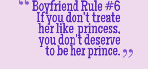 Boyfriend Rule #6 – Treat her like a Princess