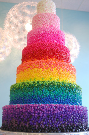 AMAZING SEVEN TIER RAINBOW WEDDING CAKE