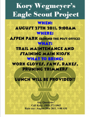 Eagle Scout Project Flyer Be to make eagle scout and