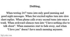Drifting, when texting 24/7 turns into only good morning and good ...