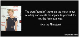 The word 'equality' shows up too much in our founding documents for ...