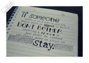 If someone wants to be a part of your life quote