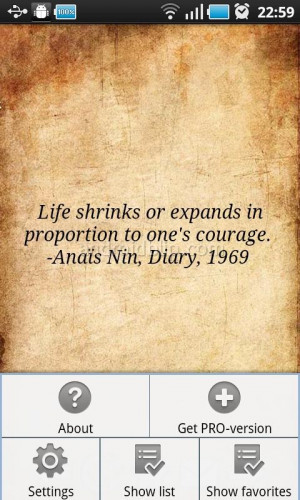 ... Shrinks or expands in Proportion to one’s courage ~ Confidence Quote
