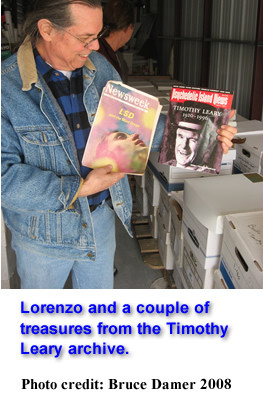 Lorenzo and a couple of treasures from the Timothy Leary archive.