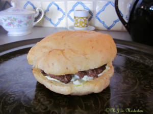 New Mexican Green Chile Burger on Home-Made Hamburger Bun