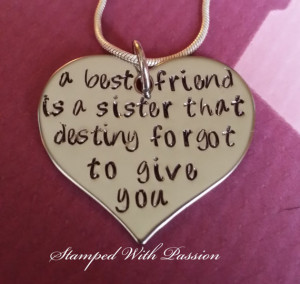 Best Friend Necklace - Friend Quote for BFFs Besties Sisters ...