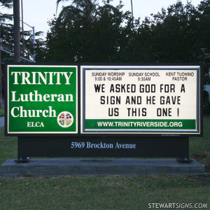 Church Sign for Trinity Lutheran Church - Photo #2093