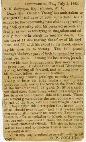 22 July 1863: “The life, career, and death of young Burgwyn, convey ...