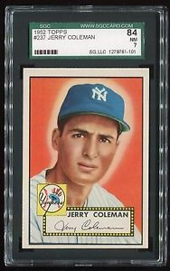 1952 Topps 237 Jerry Coleman N Y Yankees SGC 84 NM Cert 1278761 101