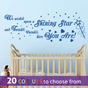 SHINING STAR quote TWINKLE twinkle little star wall sticker art decal ...