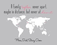 Distance Print Custom Gift Family, Friend, Mom, Dad, Sister, Daughter ...