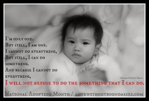 ... but still, I can do something. National Adoption Month #quotes #NAM12