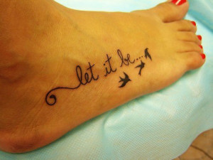 Cute Foot Tattoo Designs for Girls writing