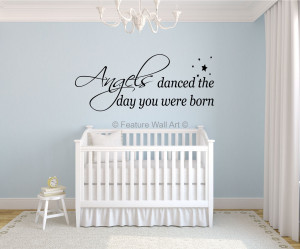 Pictures of Angels Nursery Wall Quote Vinyl Wall Art Decal Sticker on ...