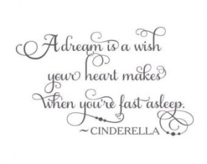 Cinderella Quote A Dream is a Wish Vinyl Wall Decal ...