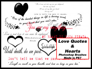 Download Love Quotes and Hearts Brushes for Photoshop